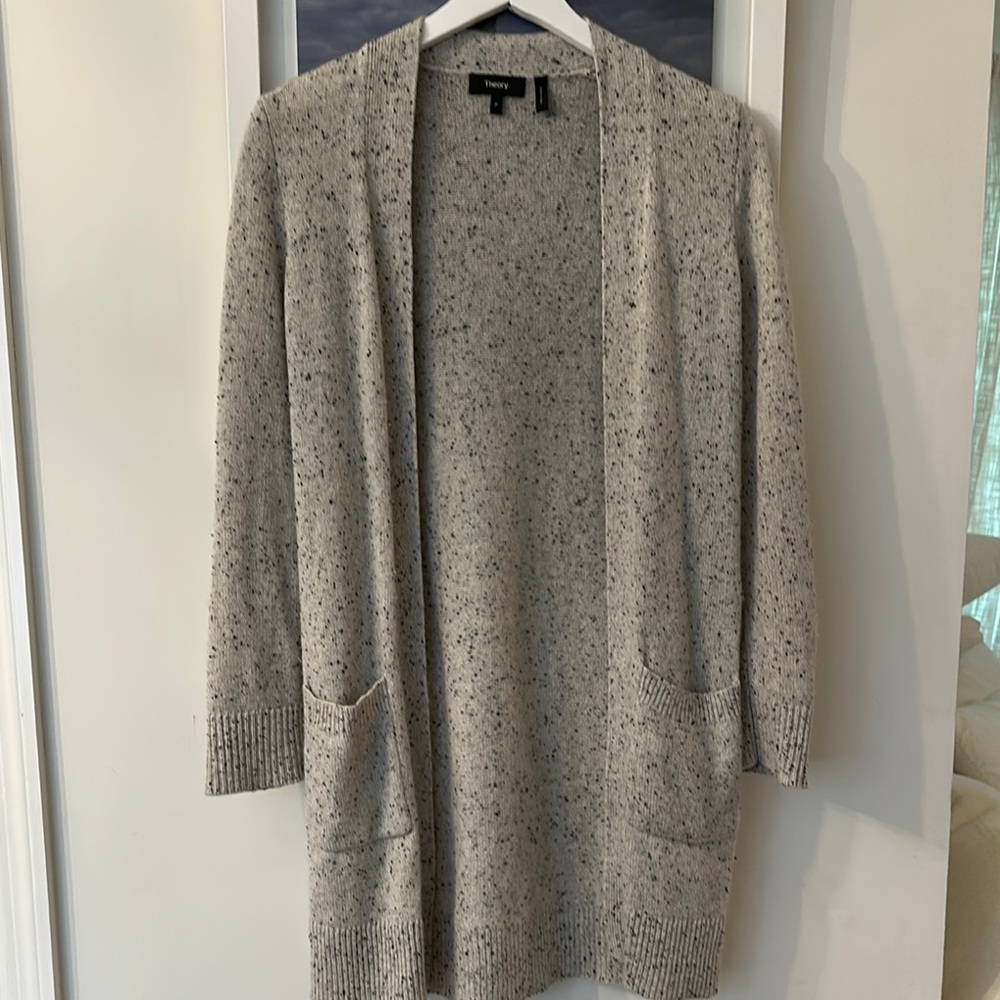 Vince Gray Cardigan Sweater with Relaxed Silhouette